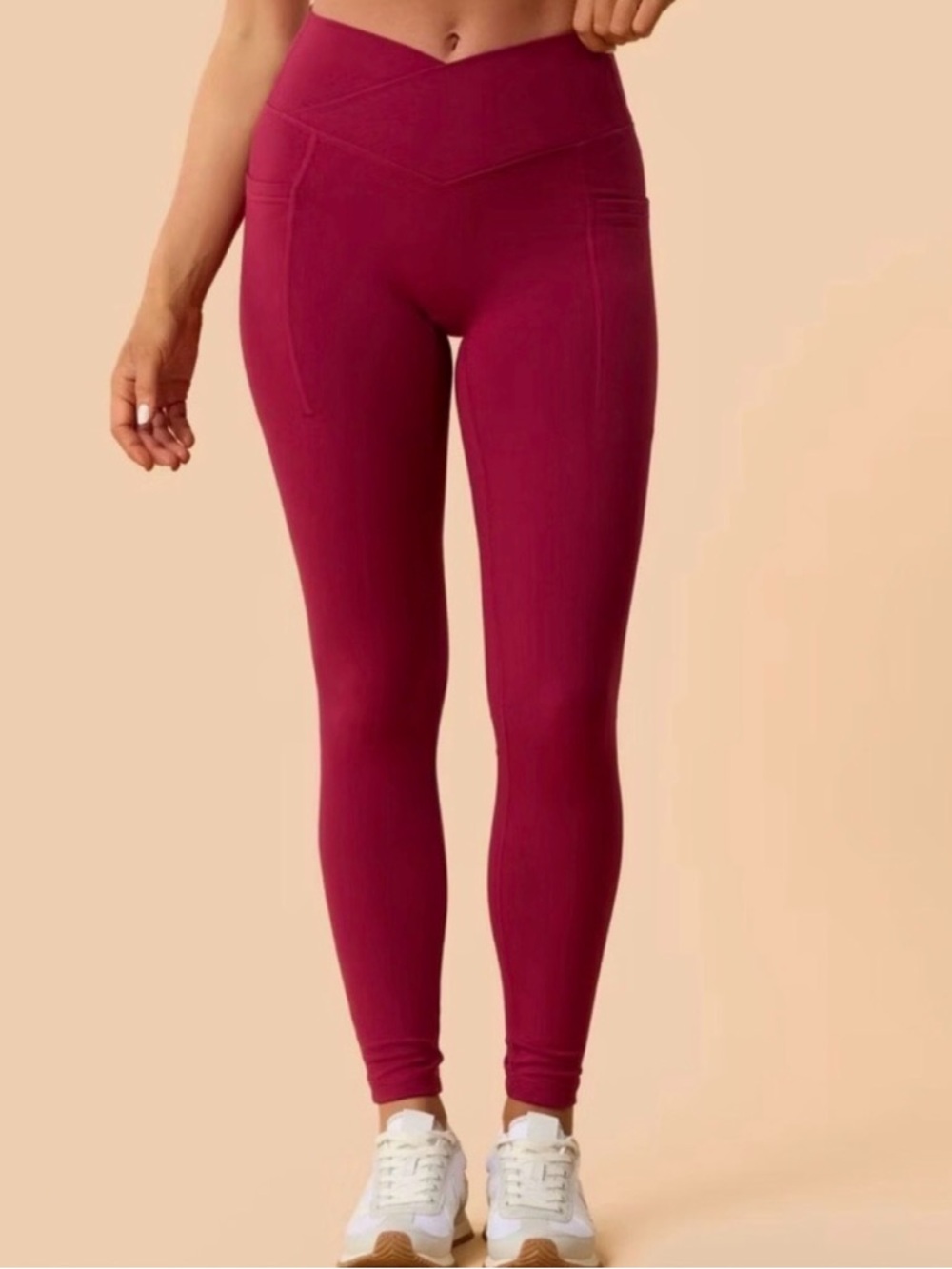 Blogilates Crisscross High-rise Leggings in Burgundy - Size M